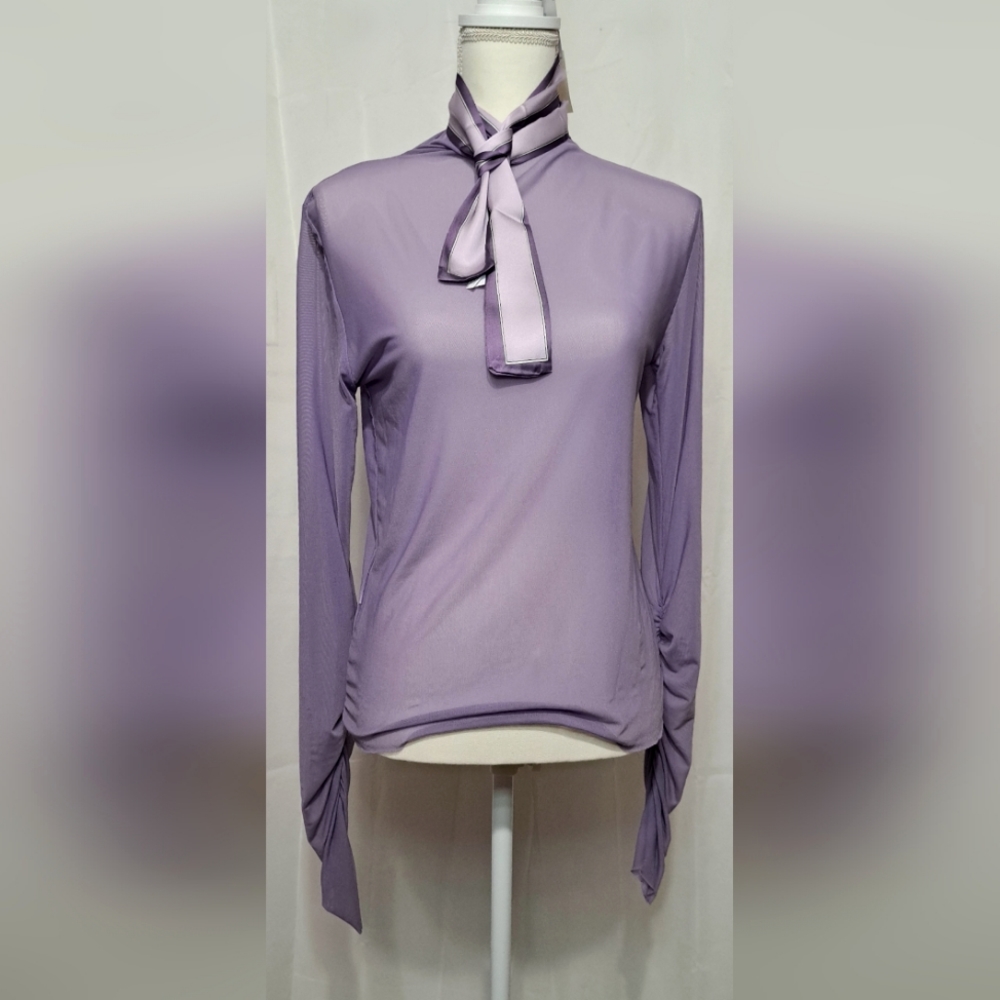 Purple Mesh Blouse
